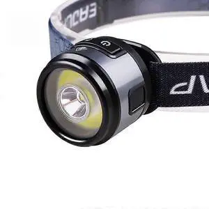 Ecocleanpath Rechargeable Headlamp with Magnet & Hook, 3 Main Modes + 4 COB Modes for Outdoor Running, Hiking, Work
