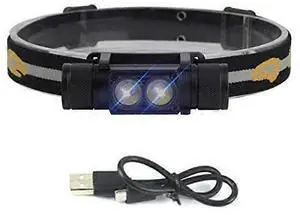 Ecocleanpath Zoomable LED Headlamp with 4 Modes, Waterproof & Rechargeable for Camping, Hunting (Black)