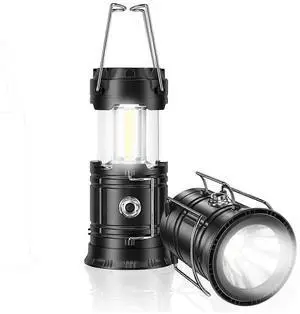 Ecocleanpath Portable Collapsible LED Camping Lantern - Waterproof, 2-in-1 Flashlight & COB Light for Emergency