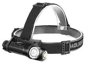 Ecocleanpath Rechargeable LED Headlamp with Zoom - Waterproof Hands-Free Light for Fishing, Hunting, Camping (Black)
