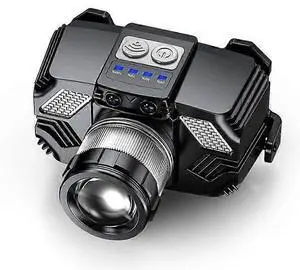 Ecocleanpath 12000 Lumens LED Headlamp, Rechargeable Zoomable Waterproof Head Torch for Outdoor Camping & Work