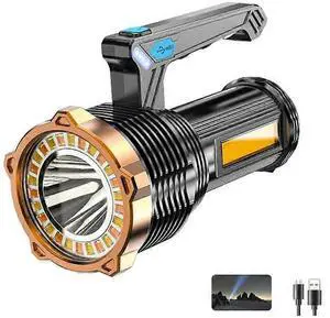 Ecocleanpath LED Rechargeable Searchlight, 8 Modes Waterproof Camping Lantern, 1640ft Spotlight for Hurricane (Black)