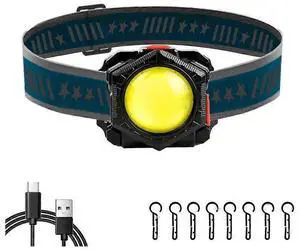 Ecocleanpath 1000 Lumen Rechargeable Headlamp, IPX4 Waterproof LED Headlight with Type-C, 4 Modes for Outdoor