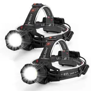 Ecocleanpath 2-Pack LED Rechargeable Headlamp, 900K Lumens Super Bright with Motion Sensor, IPX7 Waterproof for Camping & Outdoor