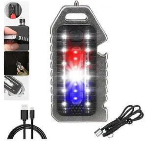 Ecocleanpath 500 Lumens Rechargeable EDC Flashlight, 5 Modes, Magnetic, IPX4 Waterproof for Camping & Emergency (Black)