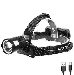 Ecocleanpath 1200 Lumen Rechargeable LED Headlamp, Zoomable & Waterproof for Outdoor Camping, Hiking, Running