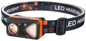 Ecocleanpath Rechargeable LED Headlamp with Motion Sensor - 6 Modes, Adjustable Headband for Running & Camping