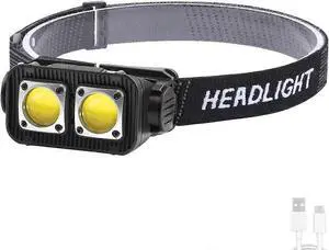 Ecocleanpath 1000 Lumen Rechargeable Headlamp with Motion Sensor, White/Red LED, IPX4 Waterproof for Camping & Running
