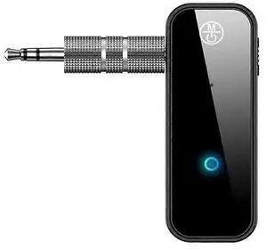 Ecocleanpath Bluetooth 5.0 Audio Adapter 2-in-1 Transmitter/Receiver, 4H Battery, AUX Car & Home Wireless (Black)