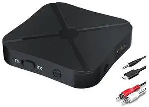 Ecocleanpath Bluetooth 5.0 Audio Transmitter & Receiver, 2-in-1 Wireless Adapter for TV, PC, Car, Speakers