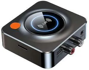 Ecocleanpath C52 Bluetooth 5.1 Audio Receiver with NFC/TF/AUX/RCA, Low Latency Wireless Adapter for Home & Car Stereo (Black)