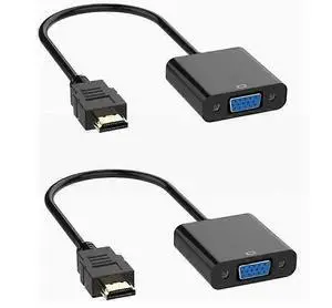 Ecocleanpath 2-Pack HDMI to VGA Adapter, 1080P Male to Female Converter for PC, Laptop, Monitor, Black Ecocleanpath 2-Pack HDMI to VGA Adapter, 1080P Male to Female Converter for PC, Laptop, Monitor, Black