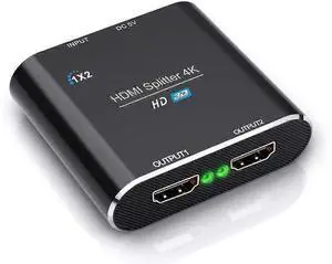 Ecocleanpath HDMI Splitter 1x2, 4K@30Hz 3D Support, Plug & Play for Dual Monitors/TVs