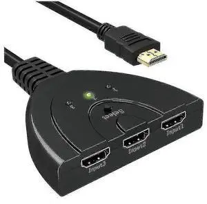 Ecocleanpath HDMI Switch 3x1, 1080P 3D Auto-Switching Hub, Plug & Play, No External Power