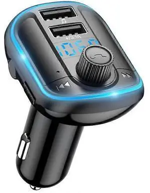 Ecocleanpath Bluetooth FM Transmitter with Fast Charging, Hands-Free Call & HiFi Sound for Car