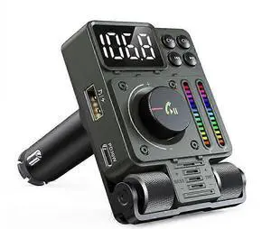 Ecocleanpath FM Bluetooth 5.3 Car Transmitter with PD30W Fast Charging, Hands-Free Calls, U Disk Playback & Voice Assistant (Black)