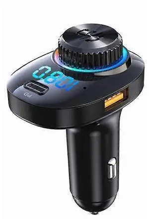 Ecocleanpath C19/C18 Bluetooth Car Adapter - FM Transmitter, MP3 Player, Hands-Free Calling, SD/USB Support (Black)