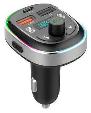 Ecocleanpath Bluetooth 5.3 FM Transmitter Car Adapter with QC/PD 20W Fast Charging & Noise Cancelling Mic (Black)