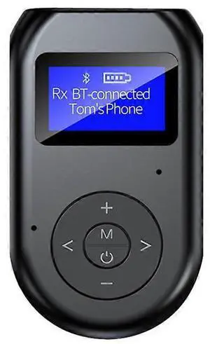 Ecocleanpath Bluetooth 5.0 Audio Adapter 2-in-1 Transmitter/Receiver with LCD Display for TV, PC, Car (Black)