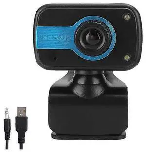 Ecocleanpath 480P USB Webcam with Built-in Mic, Auto Focus & 360° Rotation for PC/Laptop (Black)