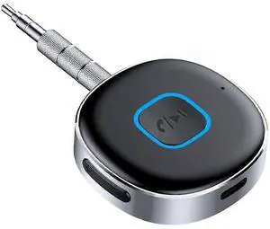 Ecocleanpath Bluetooth 5.0 Car Adapter, 3.5mm Aux Wireless Audio Receiver for Car/Home Stereo, Hands-Free Calling, Black