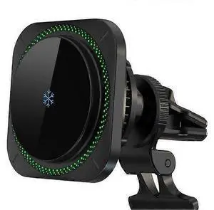 Ecocleanpath Magnetic Magsafe Car Mount Charger 15W Fast Wireless with Ice Cooling Fan, Black