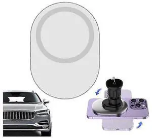 Ecocleanpath White 360° Rotating Magnetic Car Phone Holder & Wireless Charger for All Qi Phones