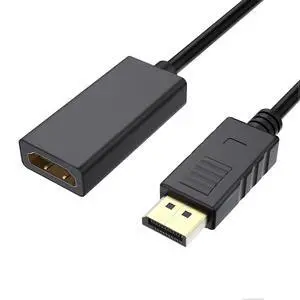Ecocleanpath DP to HDMI Adapter 4K 30Hz Gold-Plated Converter with Audio for PC/TV/Monitor (Black)