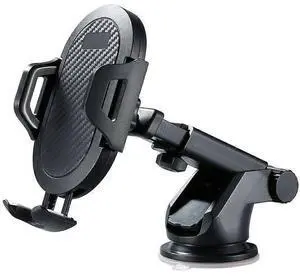 Ecocleanpath 2-in-1 Universal Car Phone Holder with 360° Rotation & Suction Cup, Black