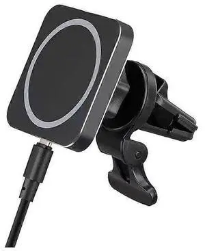 Ecocleanpath Magnetic Wireless Car Charger Mount, 360° Rotation Fast Charging Phone Holder for Car Vent (Black)