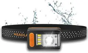 Ecocleanpath LED Headlamp with Motion Sensor, 6 Modes & IPX4 Waterproof - Lightweight Rechargeable Head Torch for Running Cycling