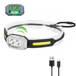 Ecocleanpath Kids Rechargeable Headlamp with Motion Sensor, 200 Lumens LED, 4 Modes, Waterproof Head Torch for Boys & Girls