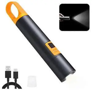 Ecocleanpath 1000 Lumens Rechargeable Keychain Flashlight, Type-C LED Torch with Zoom & Waterproof - Black