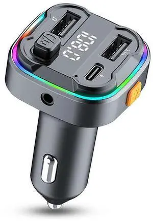 Ecocleanpath Bluetooth 5.3 FM Transmitter Car Adapter, 48W Dual USB C Charger, Hands-Free Calling & Hi-Fi Bass
