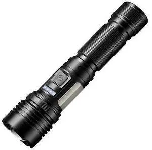 Ecocleanpath Rechargeable LED Flashlight, Super Bright Zoomable Torch, 7 Modes & USB Power Bank, IPX6 Waterproof (Black)