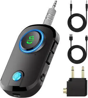 Ecocleanpath Bluetooth 5.3 Transmitter & Receiver Adapter, 3.5mm AUX Wireless Audio for TV/Car/Headphones (Black) Ecocleanpath Bluetooth 5.3 Transmitter & Receiver Adapter, 3.5mm AUX Wireless Audio for TV/Car/Headphones (Black)