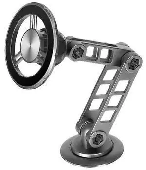 Ecocleanpath All-Metal MagSafe Car Phone Mount, 360° Folding Holder for iPhone 12-15 Pro Max & Android (Gray)