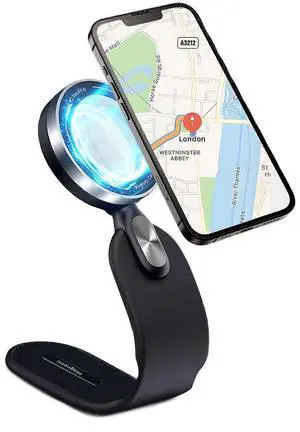 Ecocleanpath Super Stable Magnetic Car Phone Mount - 360° Rotation, Universal Dashboard Holder for All Phones (Black)