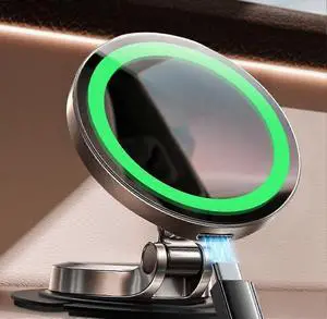 Ecocleanpath LISEN 15W MagSafe Car Charger Holder - Fast Wireless Charging, Full Metal, Super Magnetic, Black