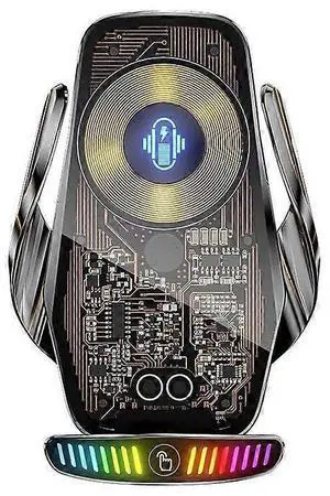 Ecocleanpath Toyota Smartphone Holder with 15W Wireless Charging, Auto Open/Close, 360° Rotation - Black