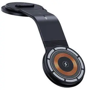 Ecocleanpath 15W MagSafe Car Phone Holder with Wireless Charging, Ultra-Thin Magnetic Mount, 360° Adjustable (Black)