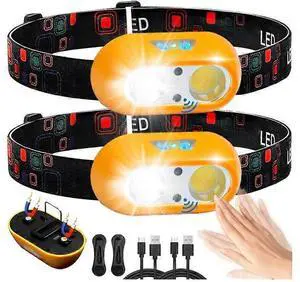 Ecocleanpath USB-C Rechargeable Headlamp, 350LM Waterproof with Motion Sensor & 6 Modes for Camping, Running, Cycling Ecocleanpath USB-C Rechargeable Headlamp, 350LM Waterproof with Motion Sensor & 6 Modes for Camping, Running, Cycling