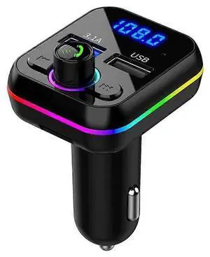 Ecocleanpath Car MP3 Music Player V5.0 - Hands-Free Calls, FM Transmitter, Fast Charger, USB/TF Playback (Black)