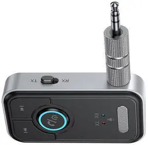 Ecocleanpath Bluetooth 5.3 Transmitter Receiver 2-in-1 Wireless Audio Adapter for Car & Home Stereo (Black)