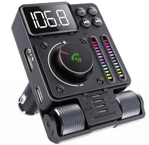 Ecocleanpath Bluetooth 5.3 Car FM Transmitter with PD 30W Fast Charging & HiFi Sound, Black