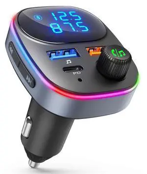 Ecocleanpath Bluetooth 5.3 FM Transmitter with PD 20W Fast Charging, HD Display & Voice Assistant (Black)