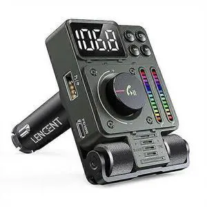 Ecocleanpath FM Bluetooth 5.3 Transmitter with PD30W Fast Charging, Hi-Fi Sound & Hands-Free Calling (Blue)