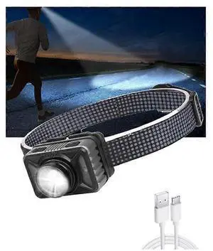 Ecocleanpath Motion Sensor Headband Light with COB Red Light, 1200mAh Rechargeable, IPX4 Waterproof for Camping & Walking