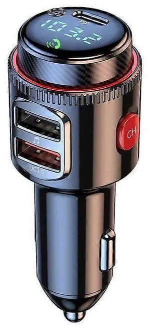 Ecocleanpath Bluetooth Car Adapter with 48W Fast Charging, FM Transmitter & Hands-Free Calling (Black)