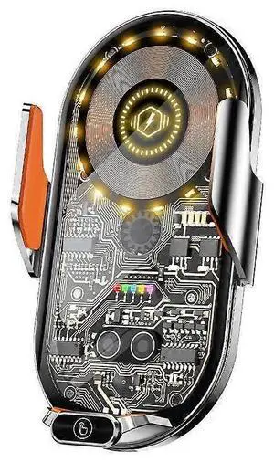 Ecocleanpath Wireless Car Charger & Phone Holder, Auto-Clamp Air Vent Mount for All Android Phones (Silver)